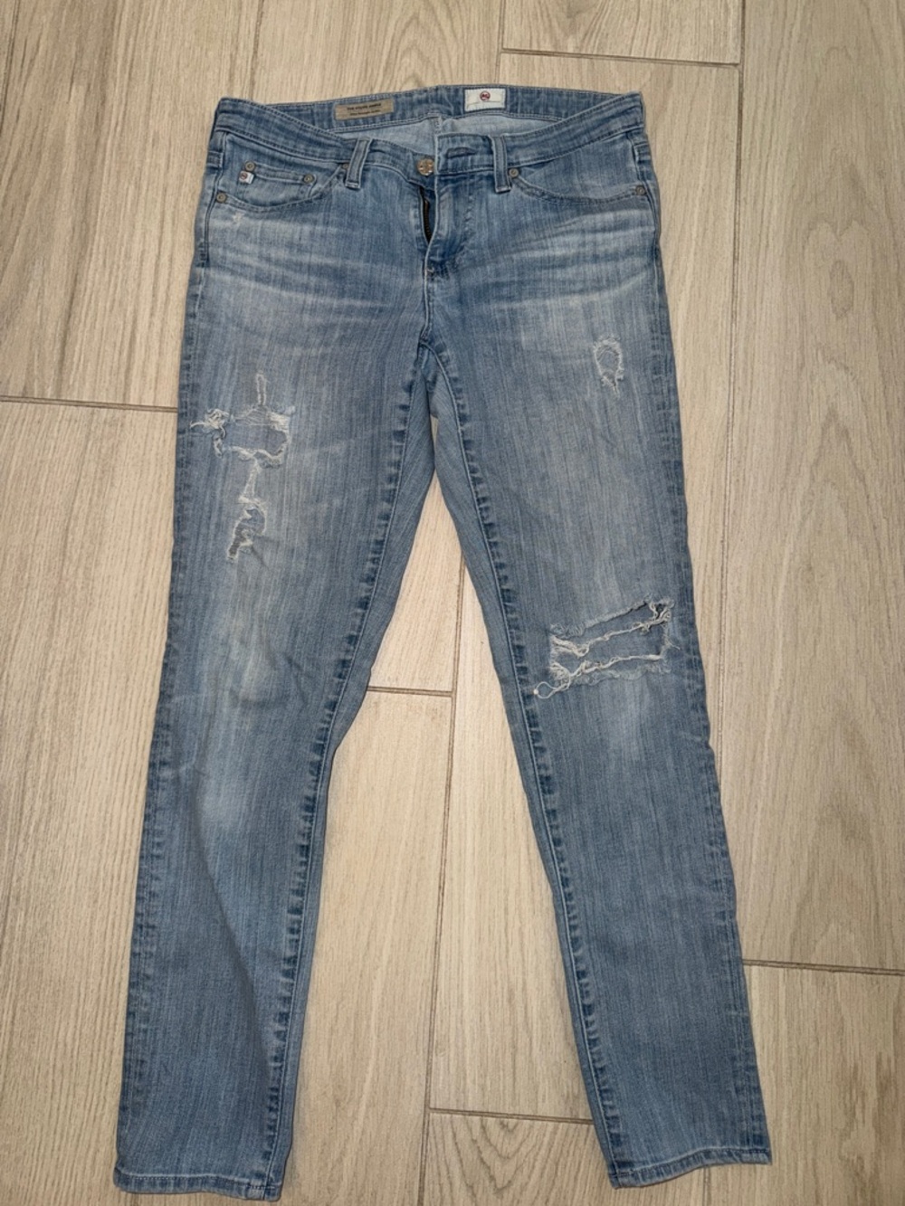 AG Distressed Light Blue Women’s Jeans